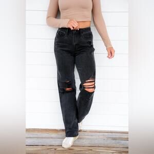 Judy Blue Plus Size Nashville Rigid Magic High Rise 90s Straight Black Jeana 14W